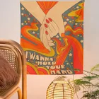 Гобелен с надписью I Want Hold Your Hand, многофункциональный домашний декор, комнатный декор, Настенная ткань для спальни