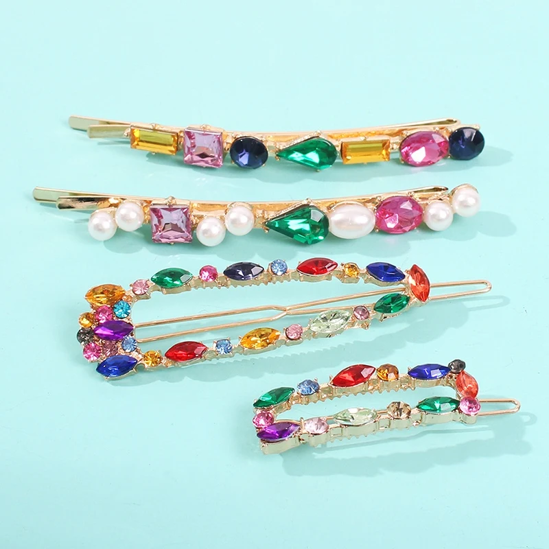 

Crystal Hair Clip Girl Girl Multicolor Hair Clip Ladies Headdress Rhinestone Hair Clip