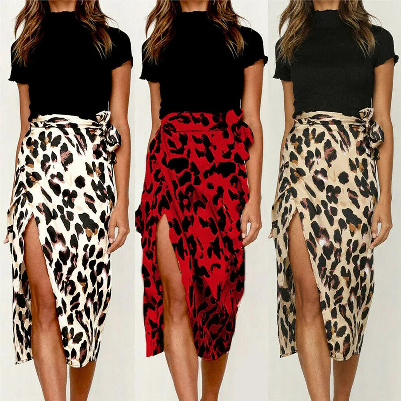 Леопардовые женские юбки модные повседневные Облегающие карандаш с высокой
