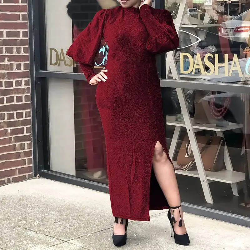 Сексуальное элегантное платье размера плюс Для женщин длинные платья ужин