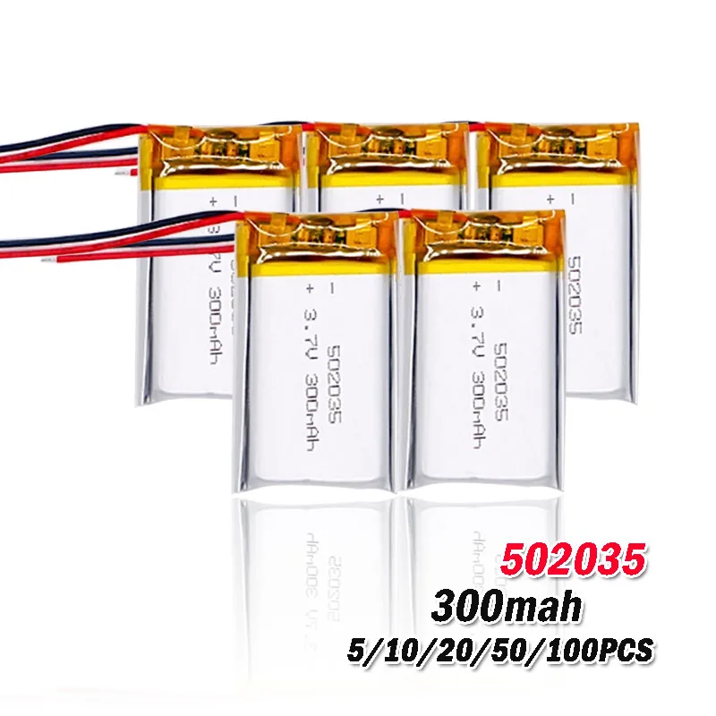 3 7 в 300 мАч 502035 Литий ионные перезаряжаемые батареи для MP3 GPS Mini 0801 Ambarella A2S60 Bluetooth