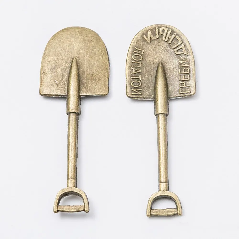 

Модные подвески-лопатки из сплава под античную бронзу 10 шт., изящные браслеты, ожерелья, брелоки, подвески, многоцелевые ювелирные аксессуар...