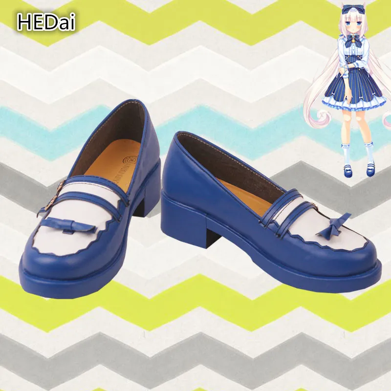 

Туфли NEKOPARA для косплея ваниль, женские синие туфли Cos JK