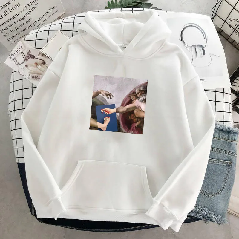 Женские толстовки большого размера с принтом для отдыха длинным рукавом