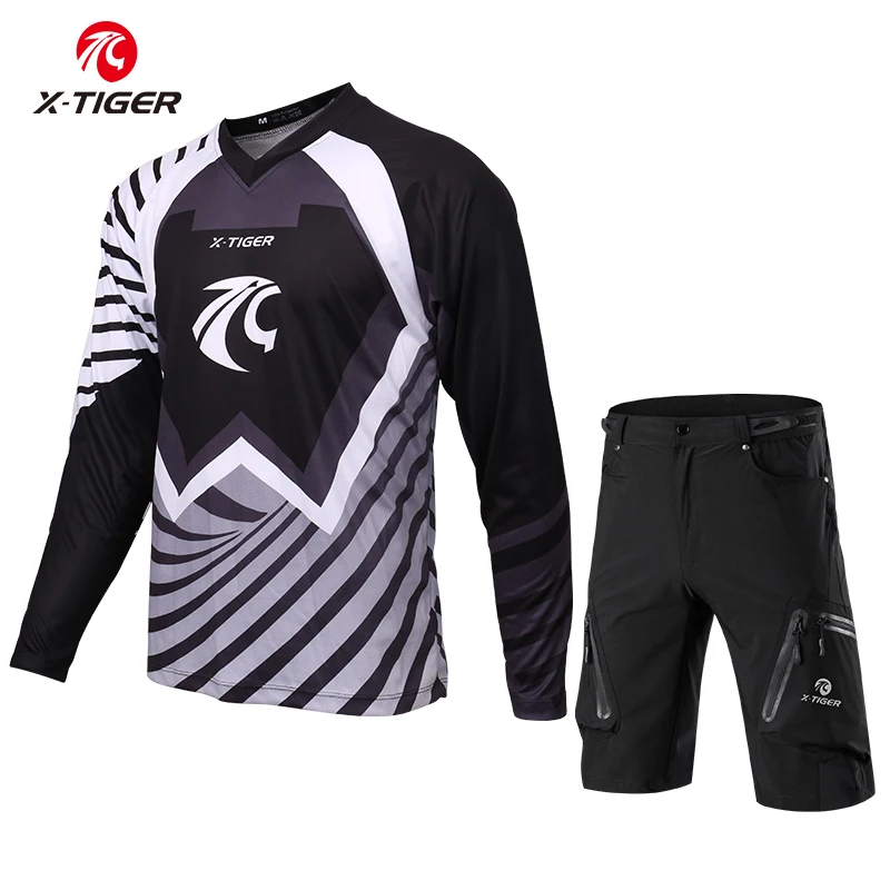 X Tiger с длинным рукавом нижние трикотажные изделия набор быстросохнущие летние MTB