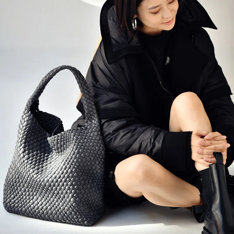 MICOCO D1988C Корейская Повседневная модная плетеная Сумка из воловьей кожи с большой