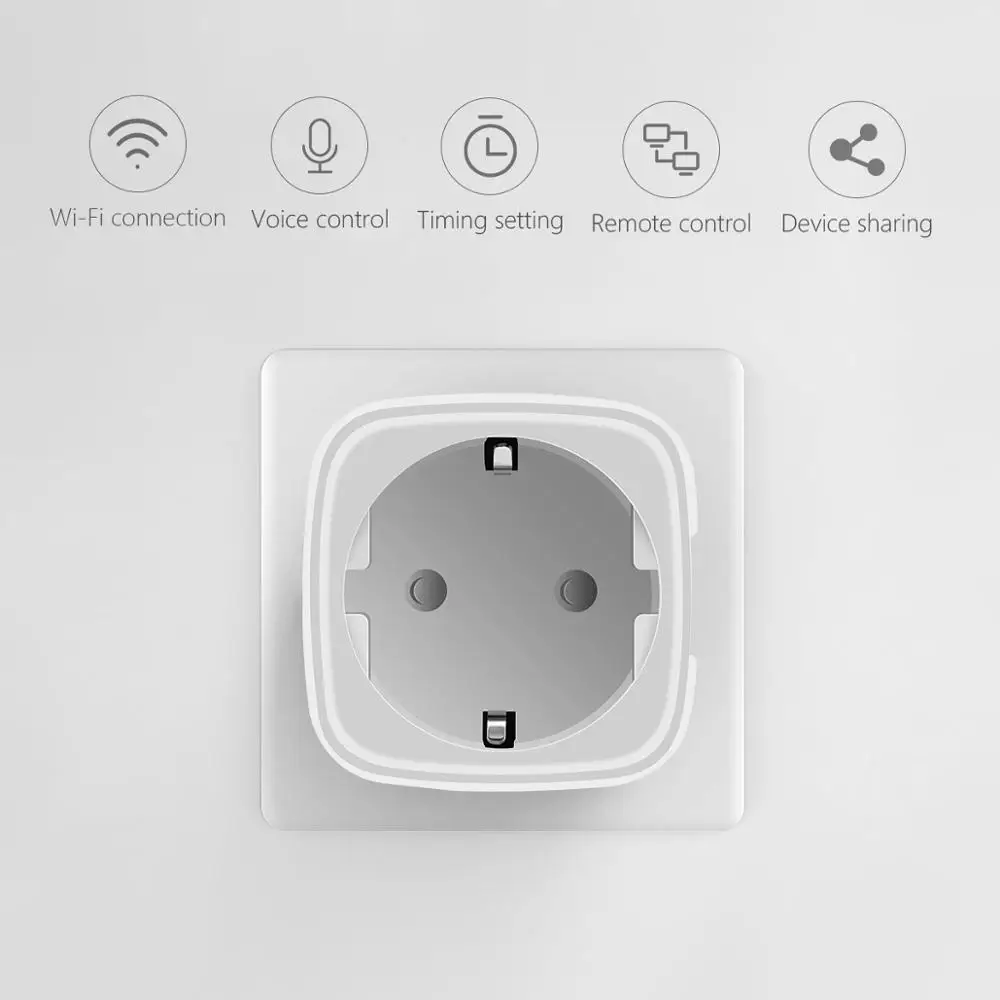 Tuya/ Apple Homekit смарт-розетка и Штепсель по стандарту ЕС 16A Wi-Fi Розетка сети