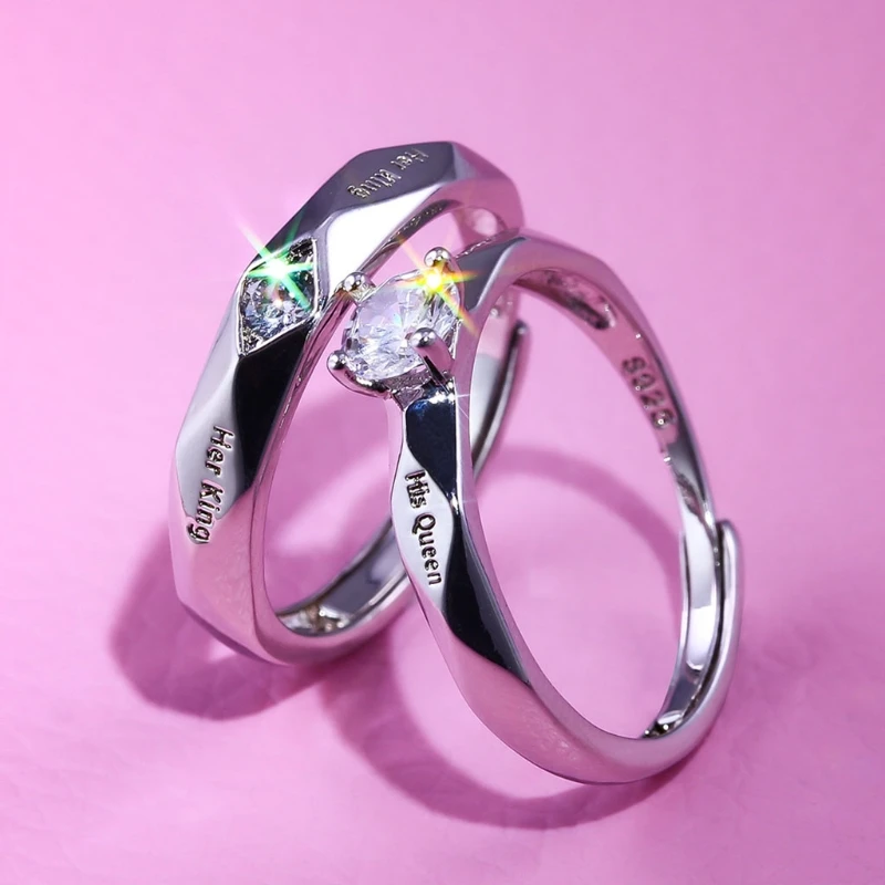 

Her King and His Queen Alloy Ring Set Romantic Jewelry Ring Anniversary Gifts