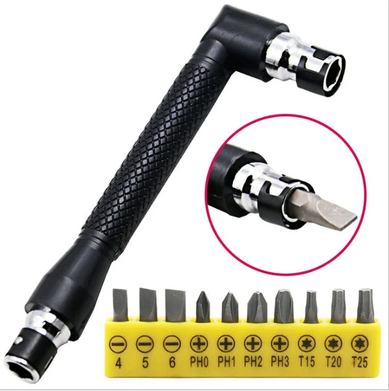 

Petpig Dual Head L-shaped Mini Socket Wrench 1/4" 6.35mm Screwdriver Bits Key Utility Tool and Screwdriver Bit Drill Set