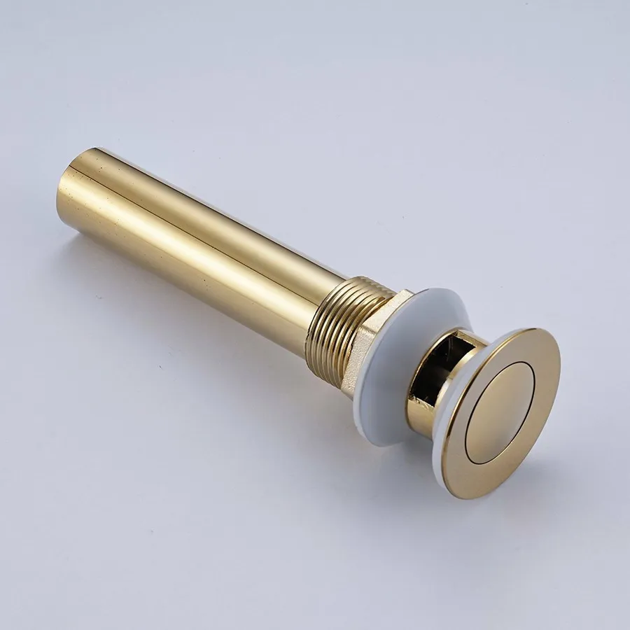 

Polished Gold Bathroom Basin Sink Pop Up Drain Brass Vanity Sink Waste Drainer With Overflow