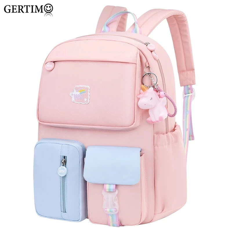 Backpack for Teenager Girls Korean Fashion Rainbow Shoulder Bag Child Waterproof School Orthopedic Satchel Kids GIRL Schoolbags