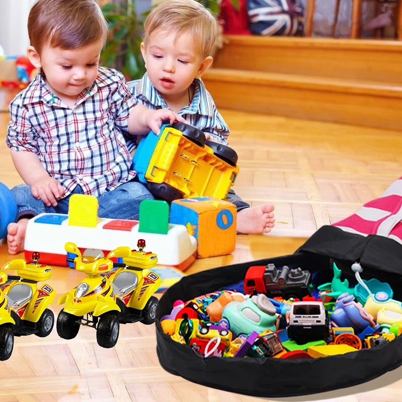 Сумка для хранения детских игрушек Холщовая на шнурке карманная портативная