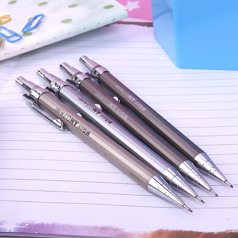 Карандаш автоматический металлический 0 5/0 7 мм 2 шт./лот|m&g mechanical pencil|mechanical pencilquality