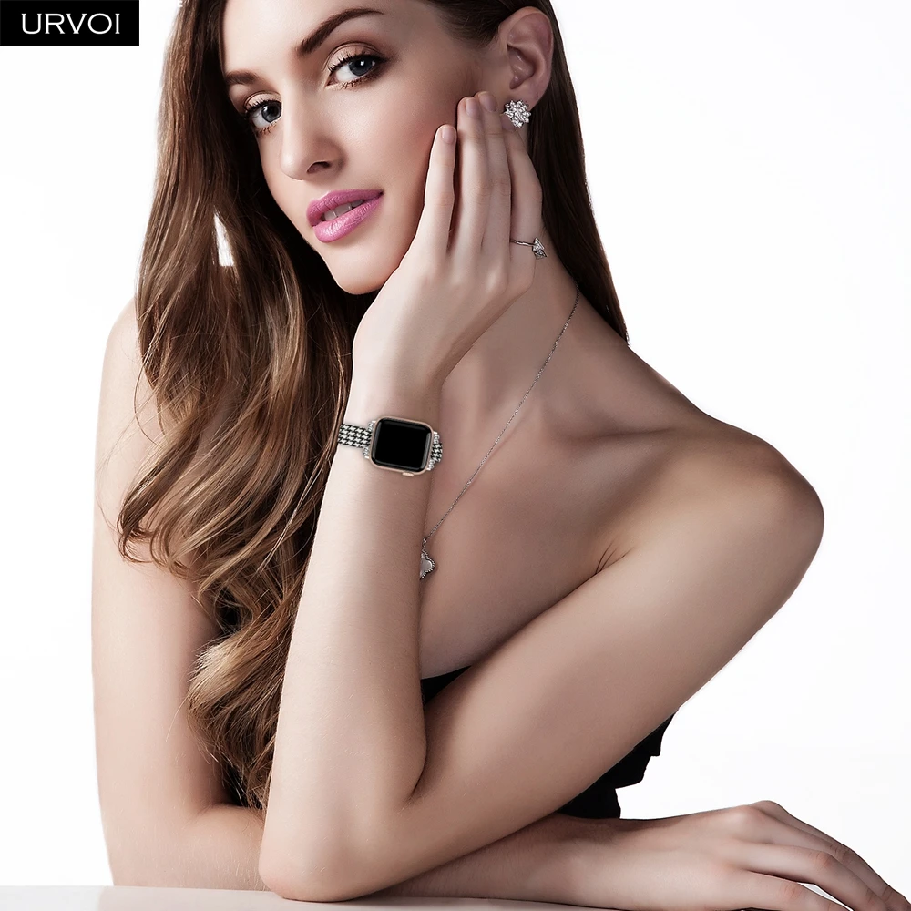 Тканевый ремешок URVOI для Apple Watch series 4 321 iwatch 40 мм 44 тонкая ткань наручные часы