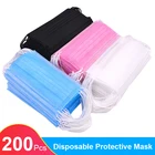 Маска для лица Одноразовая, трехслойная, с фильтром, из нетканого материала, мельтблаун, Пылезащитная, с ушными петлями