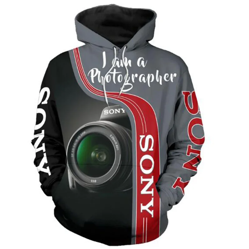 

Fashion autumn/winter hoodie beautiful camera pattern 3D printing unisex zipper hoodie Harajuku casual street sweatshirt HSK023