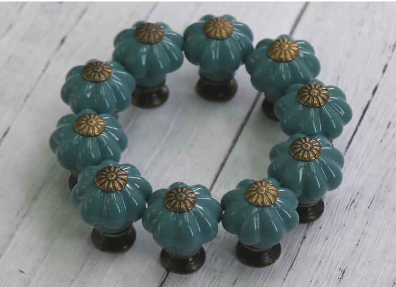 10PCS Vintage Ceramic Knobs and Handles Door Cupboard Drawer Small Pull Knob Handle,Furniture Hardware