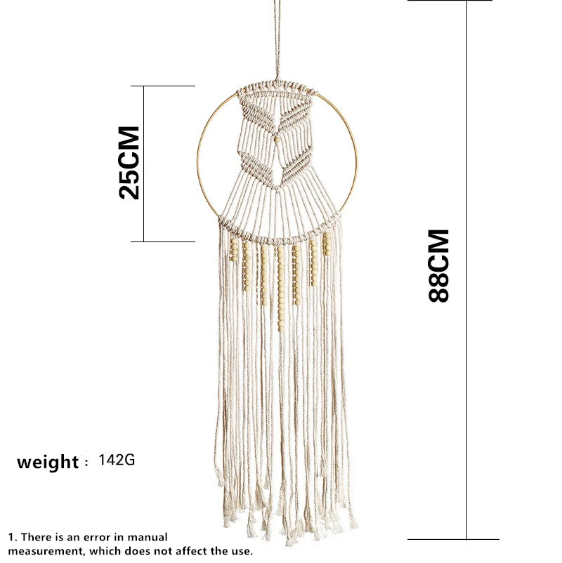 

Nordic Style Bamboo Loop Home Decor Beige Long Tassel Ornaments Wall Hanging Living Room Wedding Girl Children Gift Decorations