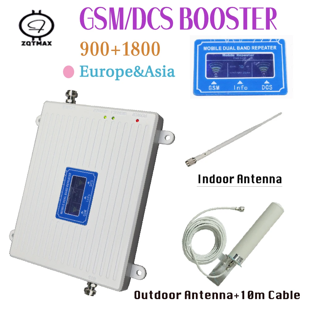 ЖК-дисплей GSM 4G LTE 1800 двухдиапазонный ретранслятор сигнала 900 МГц 70 дБ мобильного