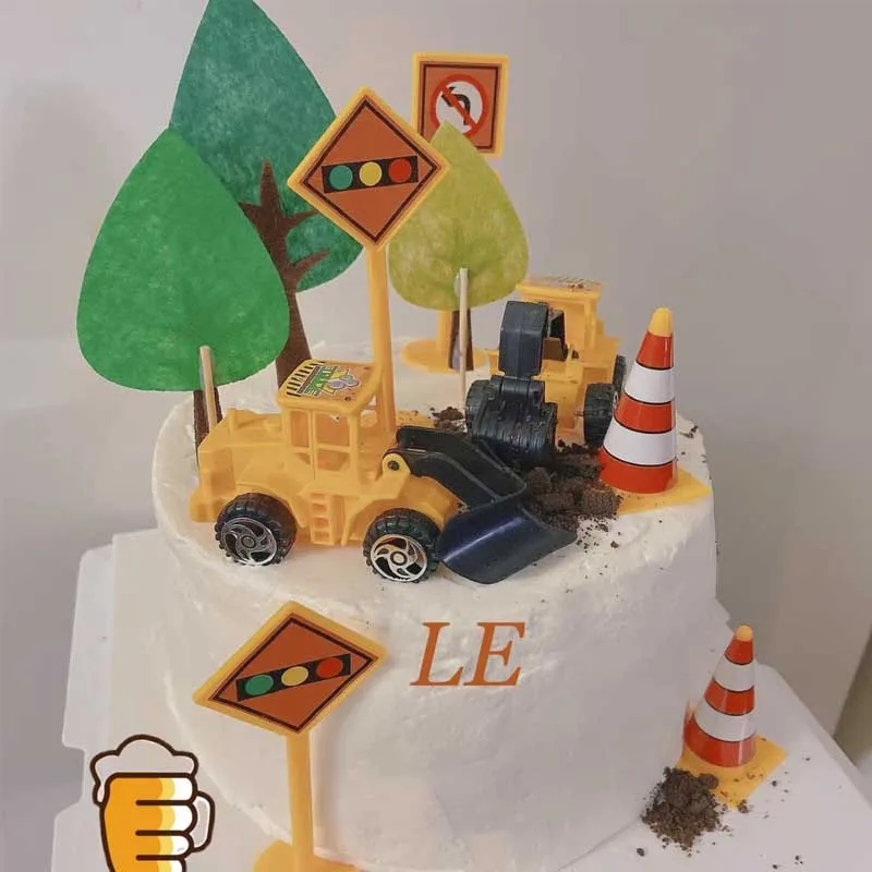 

6pcs Construction vehicle toy excavator bulldozer forklift Engineering cars