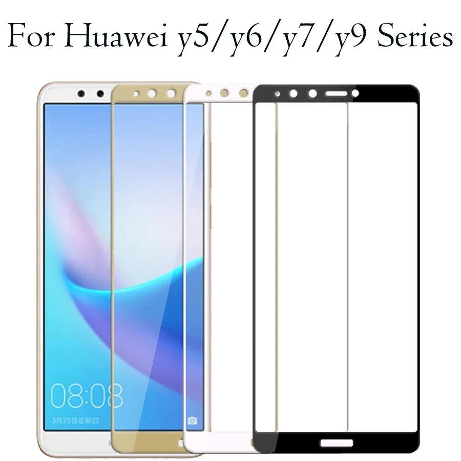 Защитное стекло для huawei y9 y7 y6 y5 prime 2018 протектор экрана закаленная Броня y 5 6 7 9 huavei