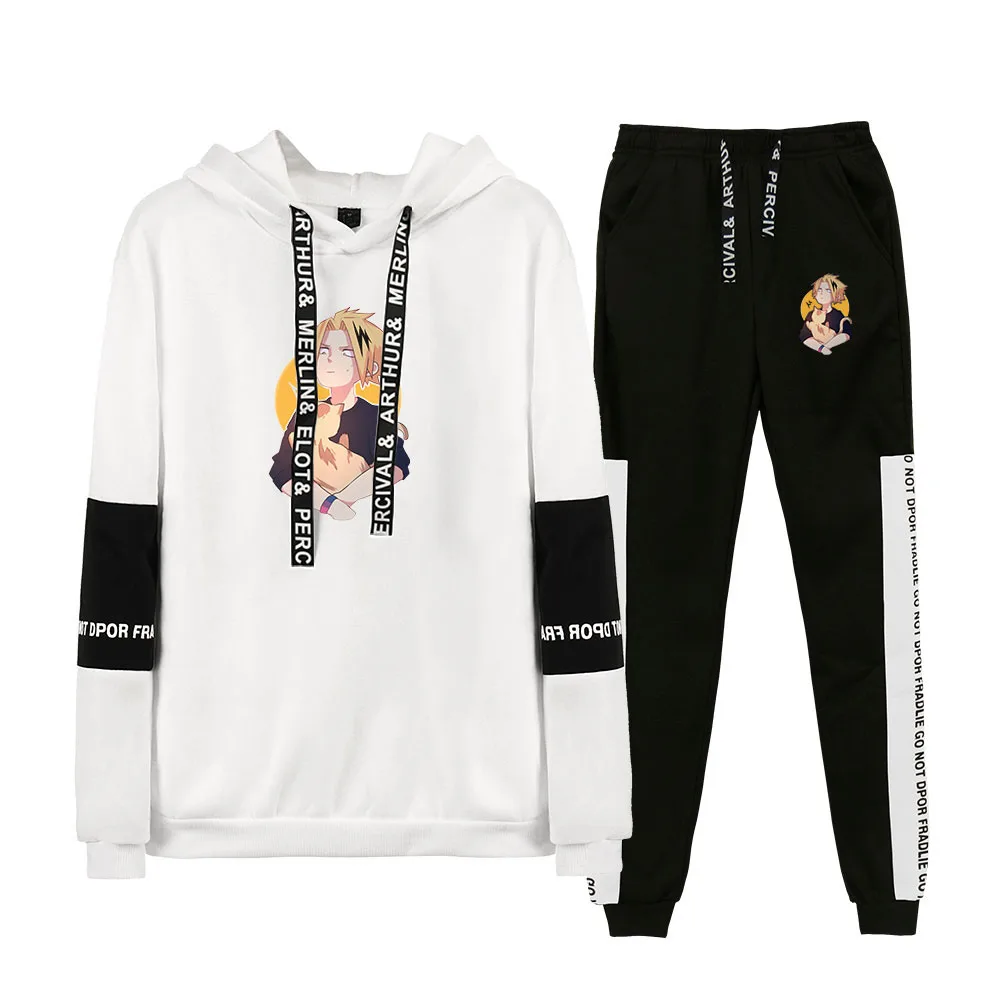 

Denki Kaminari spring new all-match casual sports hoodie comfortable sportswear hooded style sweatshirt trousers two-piece suit