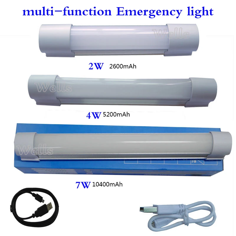 USB 2W 4W 7W Multi-function Emergency Light 2600/5200/10400mA 5 Mode for Indoor Outdoor Led Camping Bulb Can Charge to Phone
