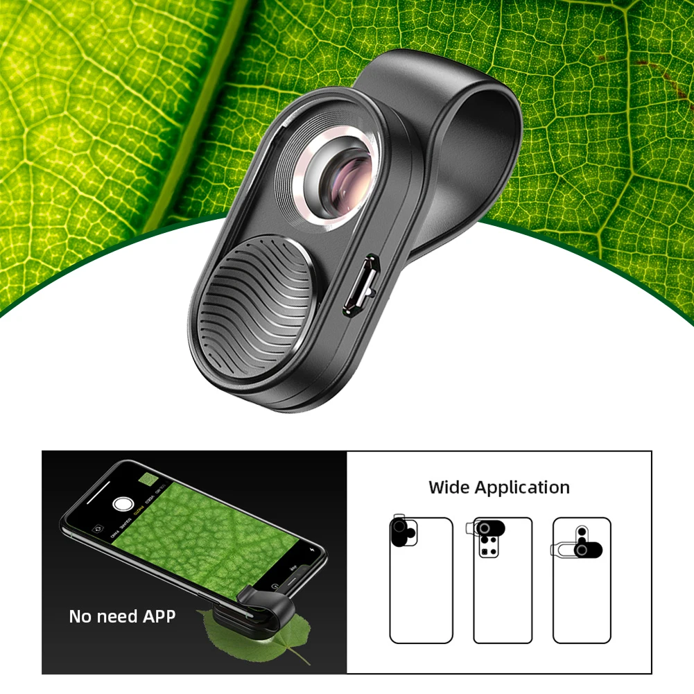 

100x Multifunctional Universal Mini Portable With LED Light Jewelry Clip Cellphone Microscope PC HD Detachable USB Charging