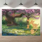 Nitree весенние пасхальные цветы дерево олень кролик принцесса Дети фотография фон день рождения Студия фотография баннер