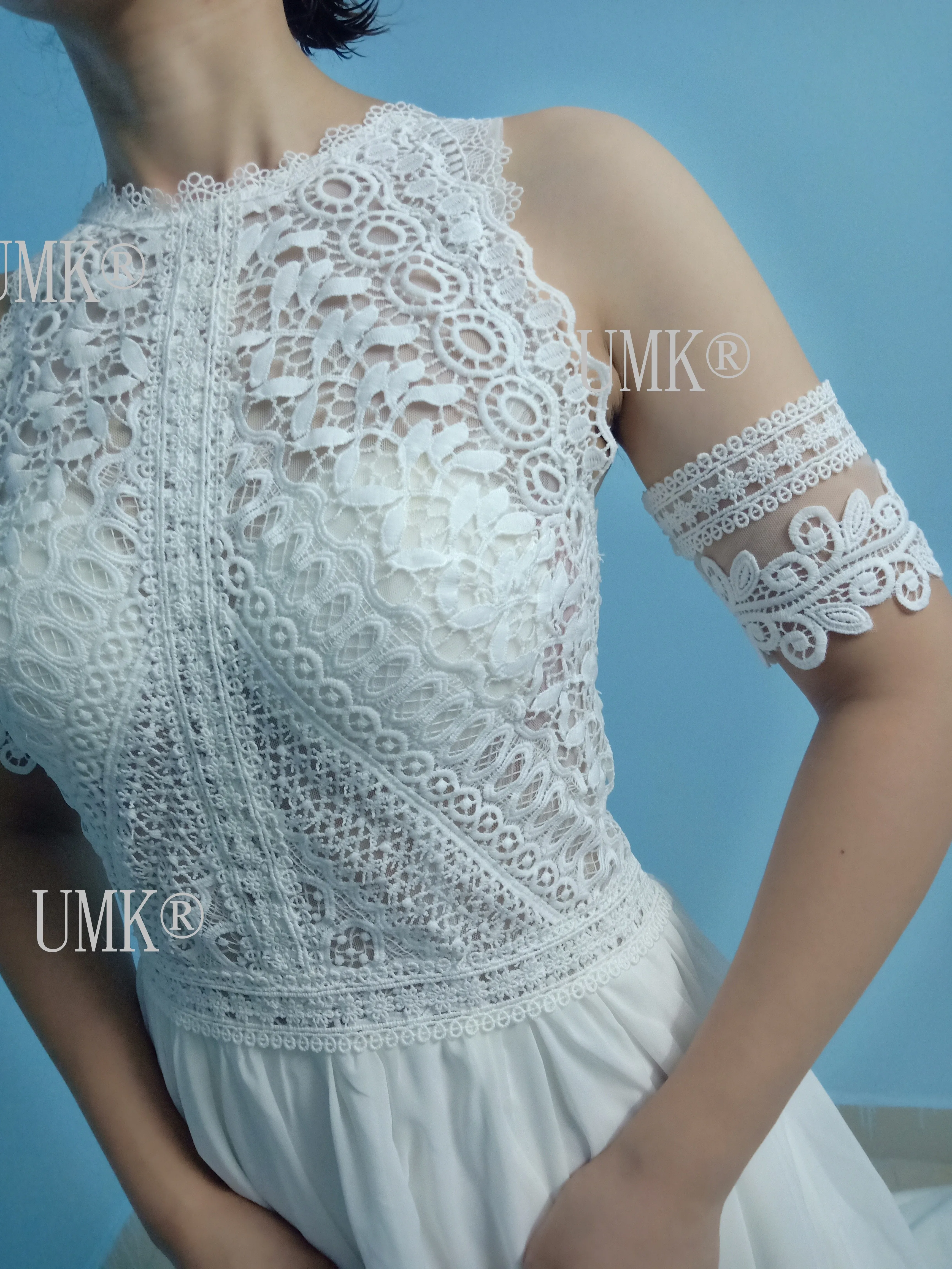 UMK сексуальное прозрачное кружевное свадебное платье в стиле бохо шифоновые