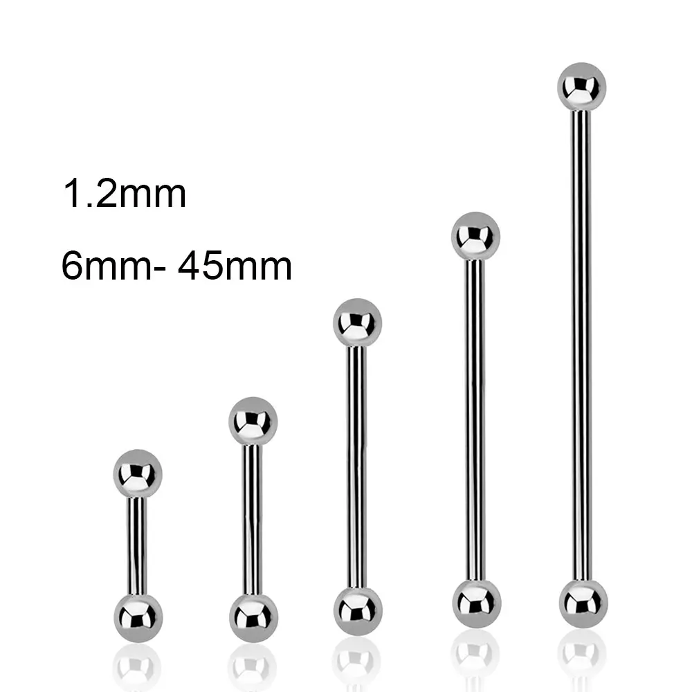 2 штуки 1 мм 16G Нержавеющая сталь прямые промышленные штанга для языка Язык сосков