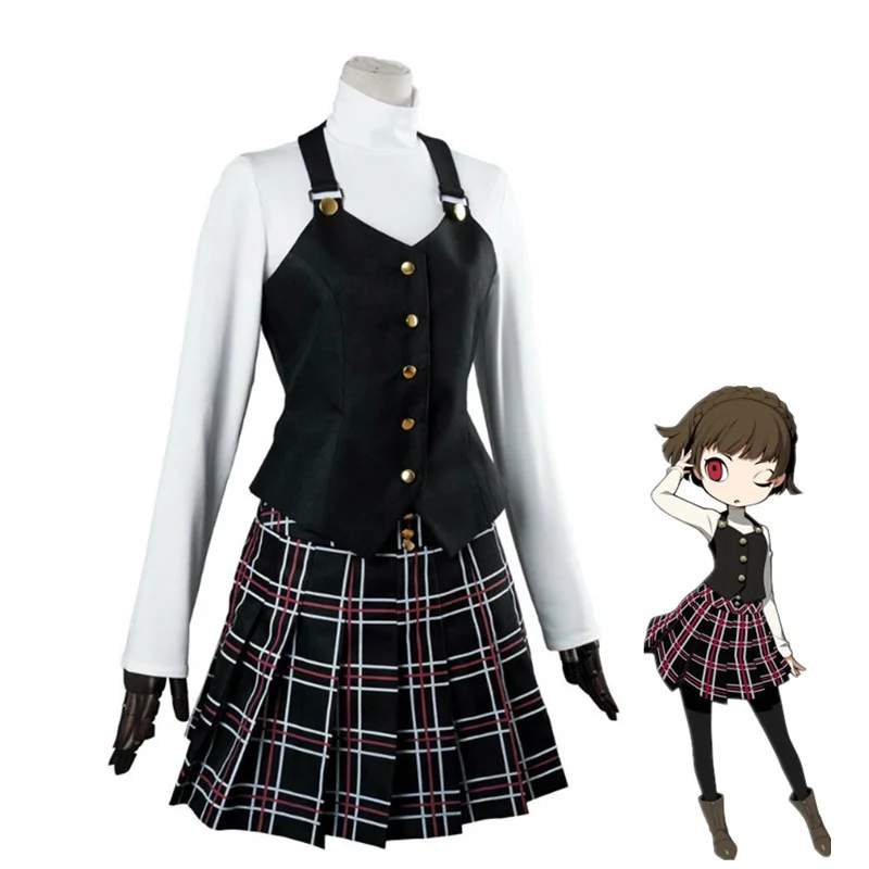 Костюм для косплея Queen Makoto Niijima Persona 5 школьная форма платье на Хэллоуин карнавал