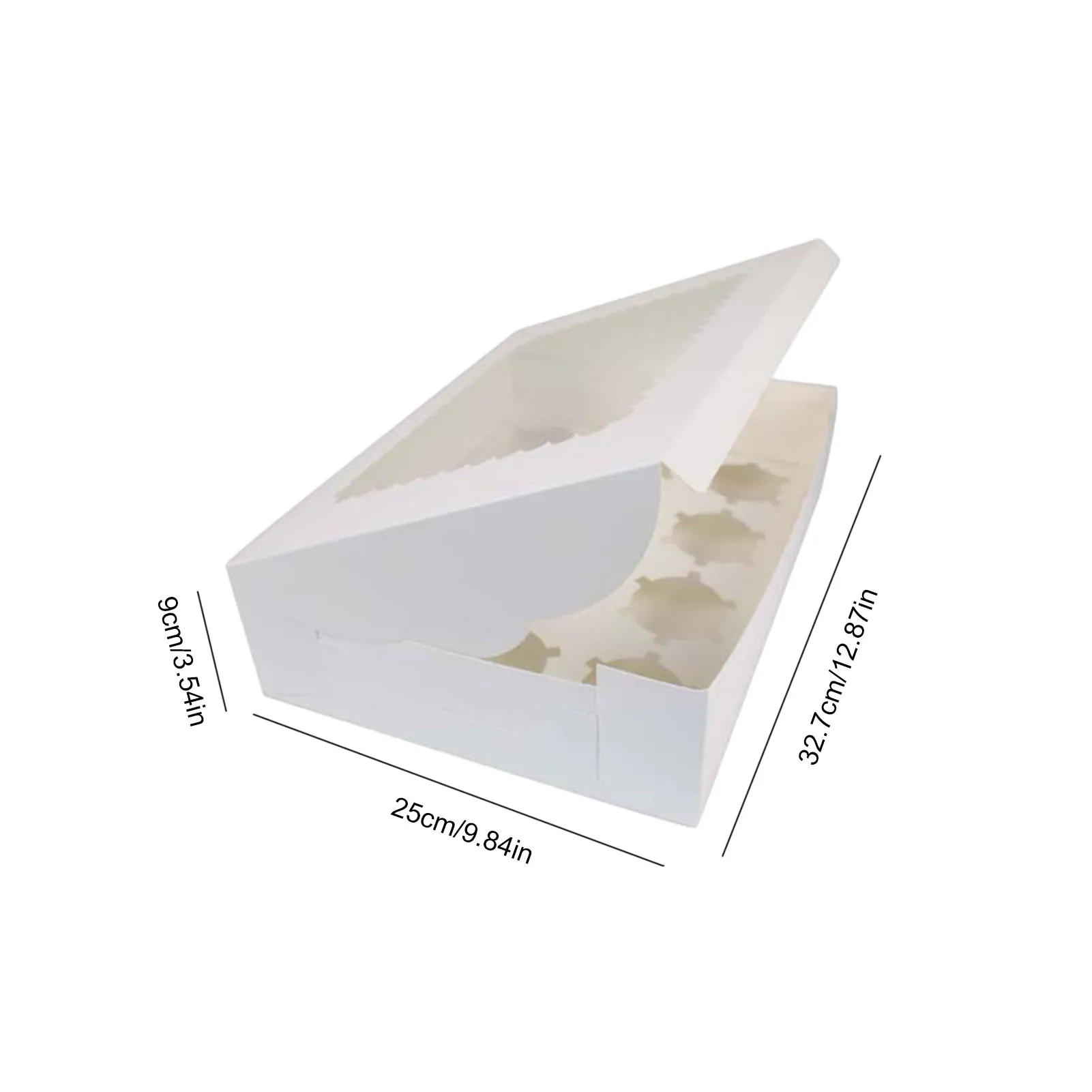 

6PCS White Kraft Paper Box With Window 12 Hole Cupcake Box Insert Cake Packing Box Muffin Cardboard Box Festival Supplies