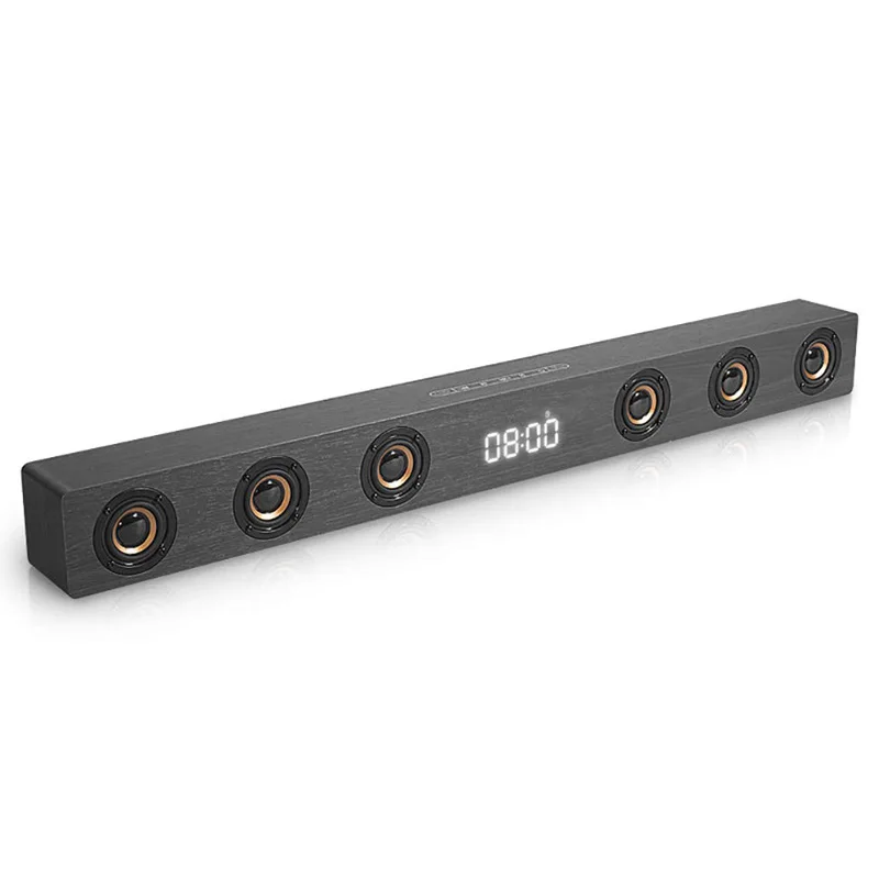 Gellow ТВ Саундбар Bluetooth динамик деревянный звук бар HiFi стерео дистанционное управление Поддержка AUX/HDMI/часы дисплей для домашнего кинотеатра - Цвет: Gellow
