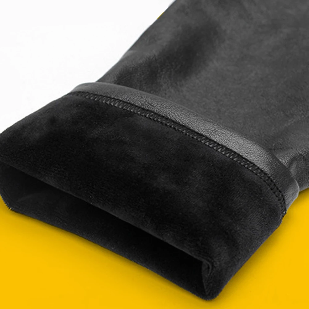 Шикарные Женские повседневные облегающие леггинсы из искусственной кожи с