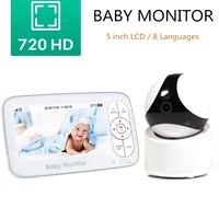 5 inch hd video baby monitor two way audio talk infant baby sitter music lullaby melody kids security monitoring baby camera
