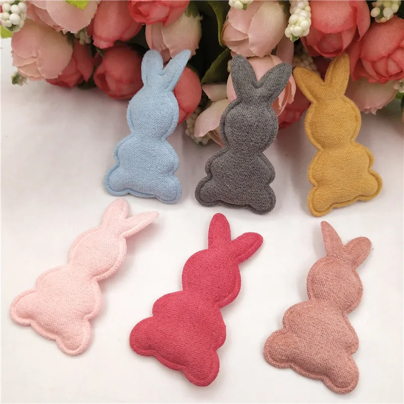 

60pcs/lot Rabbit Shape Padded appliques for headwear decoration handmade hair clip accessories