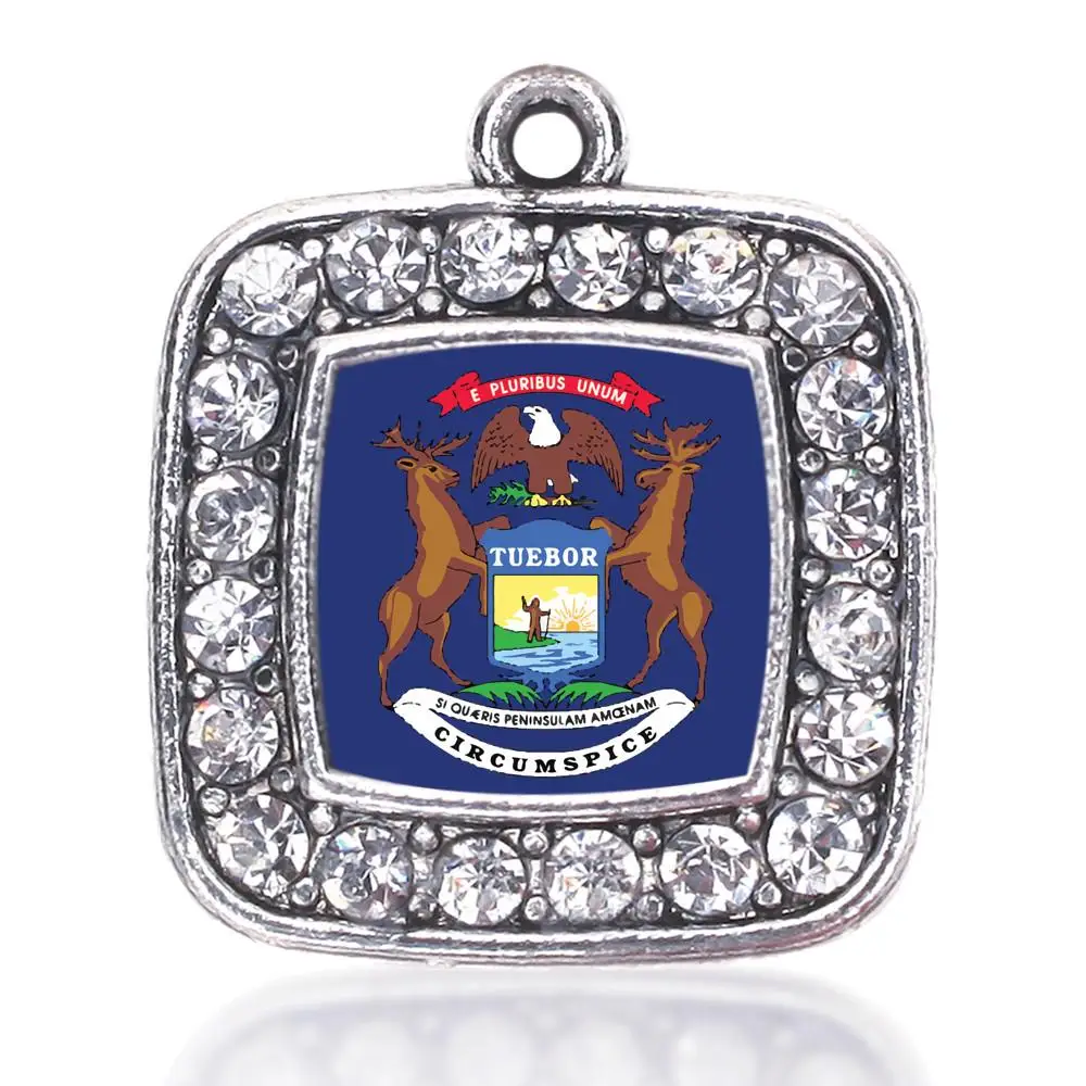 

MICHIGAN FLAG AND MEXICAN FLAG SQUARE CHARM