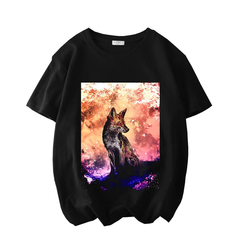 

Fox Soul Print T-Shirts Summer Graphic Tees Funny Shirts For Men Modal T-Shirts Loose Crew Neck Short Sleeve Tops DIY Gift