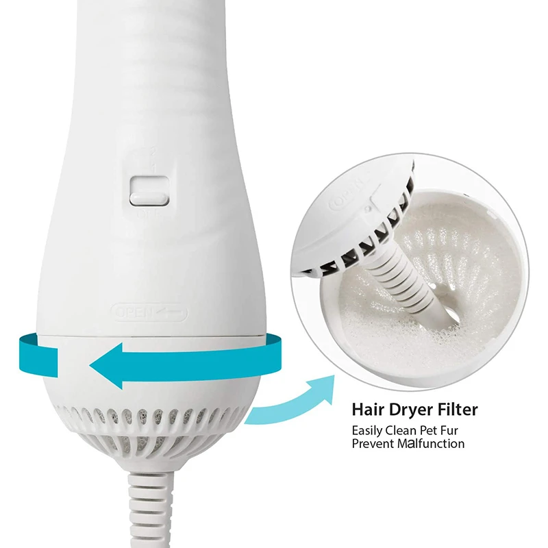 Benepaw 2 In 1 Dog Dryer Hair Blower Slicker Brush Adjustable Temperature Low Noise Fit Short Haired Medium Coated Pet Cats | Дом и сад