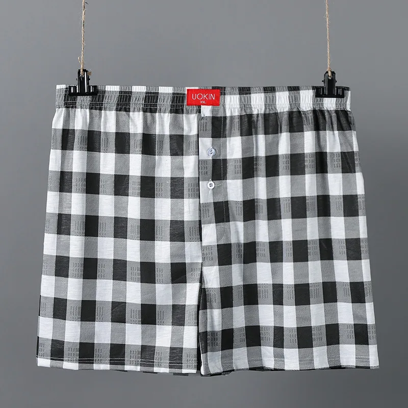

Cool square check boxer briefs fashion men's summer quick-drying briefs home sleep sports arrow pants factory direct sales