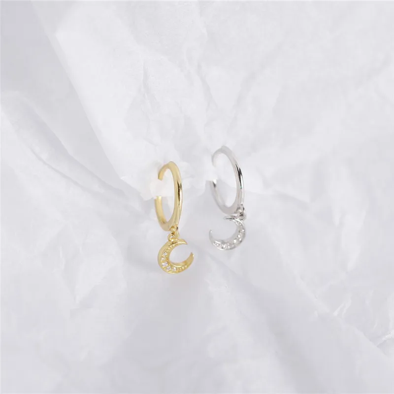 Женские серьги-гвоздики с подвеской в виде полумесяца | Украшения и аксессуары