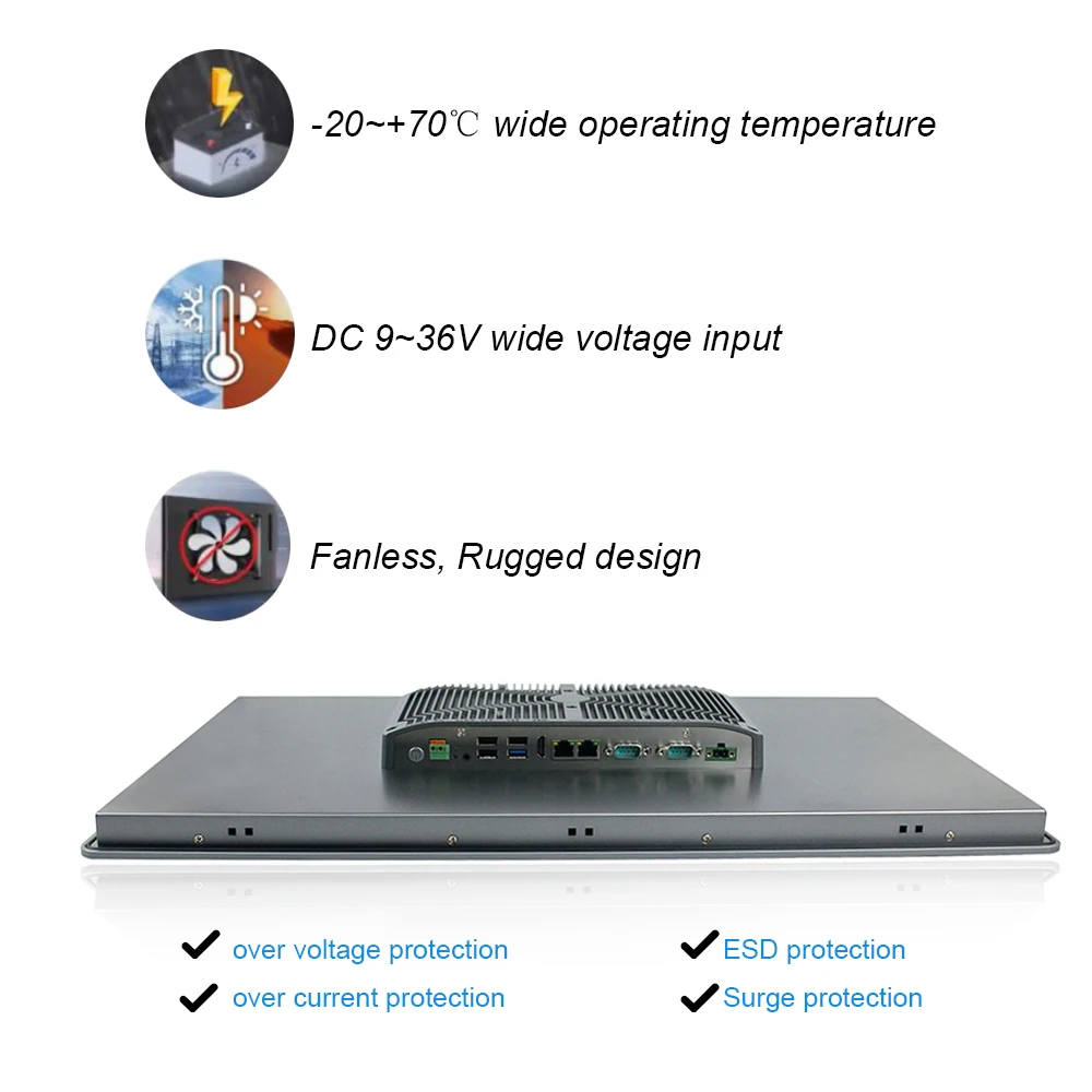 

tpm 2.0 industrial touch panel pc ip65 embedded computer i7 8565U 8th Gen CPU 24" 1920x1080 hdmi/lan/com/usb for win 11