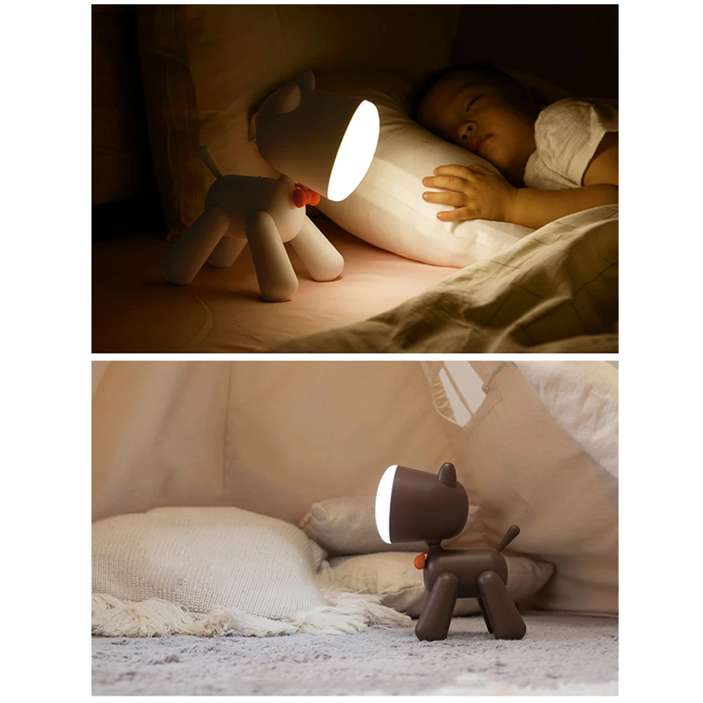 

Creative Deer Dog Shape USB Night Light Smart Reading Lamp Gift Table Decor Home Decor Novelty Cute Table Lighting