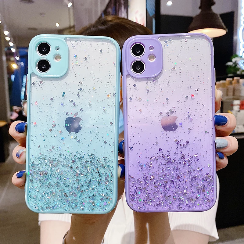 

Mi Note 10 11 Lite 11i Bling Glitter Case For Xiaomi Redmi Note 10 Pro 8 9 K40 9A 9C Cover Poco X3 Pro F3 M3 Coques Soft Silicon