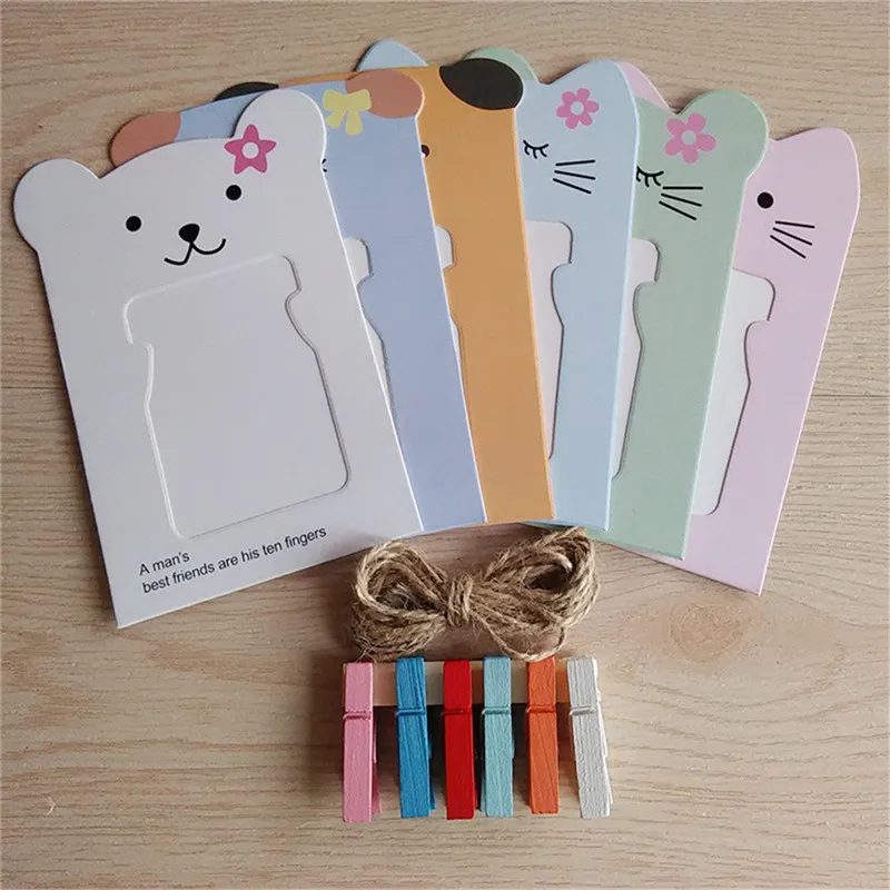 Wall Deco DIY Creative Mini Paper Photo Frame With Colored Clothespins And Twine room landscape wall photo frame A1 | Дом и сад