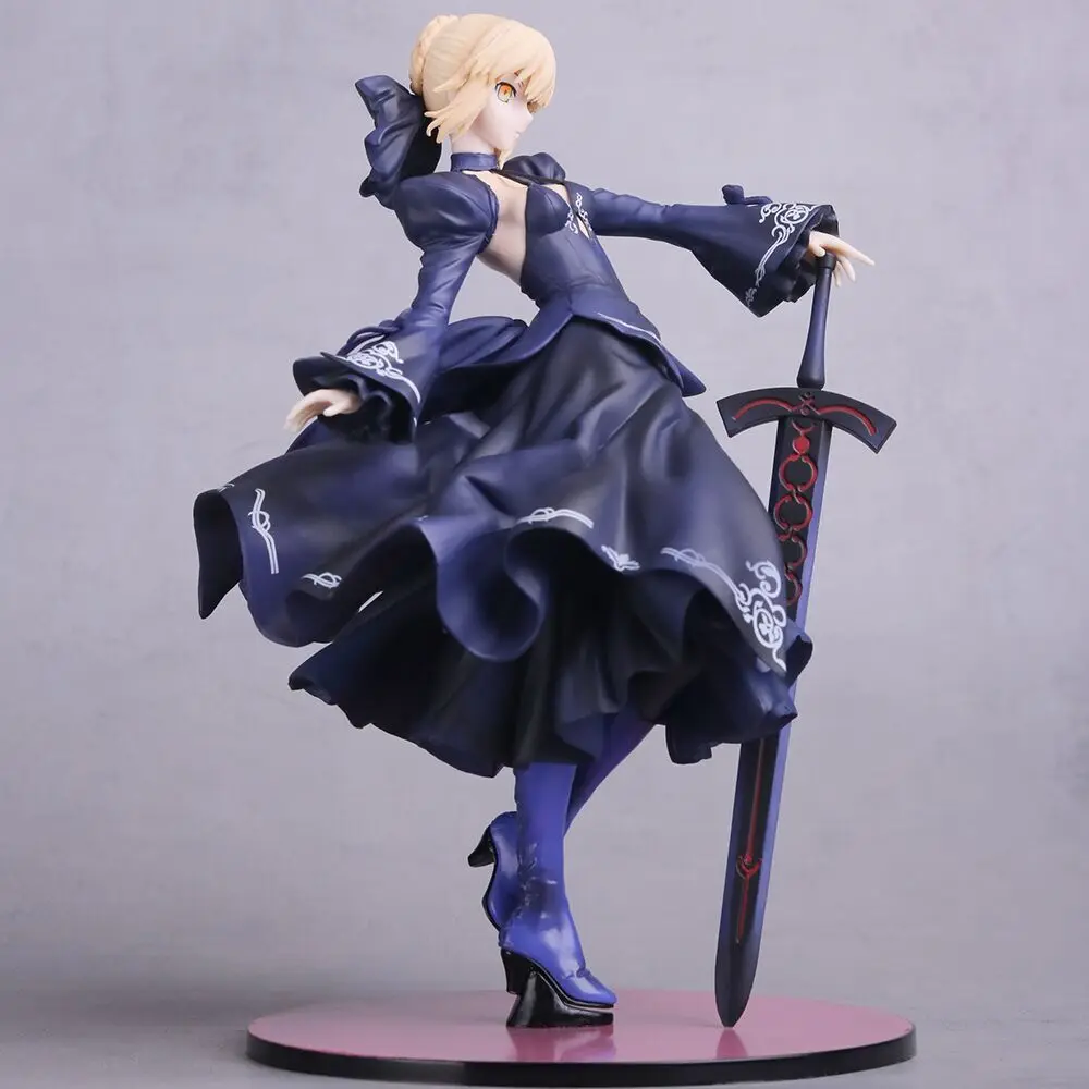 

24cm Fate/Stay Night Grand Order Saber Lily Arturia Pendragon Alter Black Red White Dress Toy PVC Action Figure Collection Model