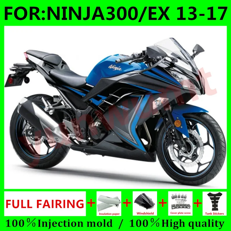 

Motorcycle ABS Injection Mold 100％ fairings Kit fit For Kawasaki NINJA300 Ninja EX 300 12 13 14 15 16 17 Fairing set blue black
