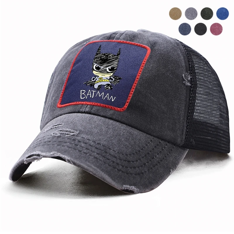 Забавная Милая Кепка супергероя из аниме с принтом Бэтмена мужские бейсболки