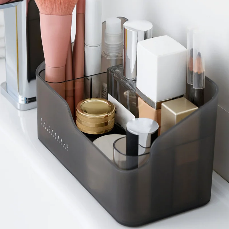 

New Plastic Makeup Storage Box Bathroom Cosmetic Organizer Desktop Make Up Jewelry Storage Case Sundries Table Cabinet Container